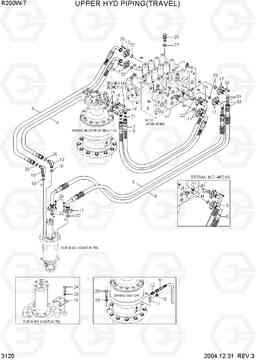 3120 UPPER HYD PIPING(TRAVEL) R200W-7, Hyundai