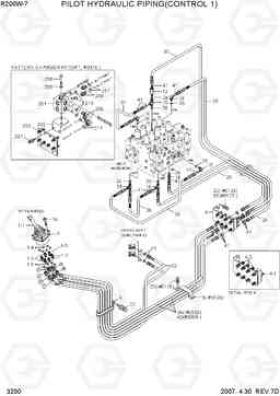 3200 PILOT HYD PIPING(CONTROL 1) R200W-7, Hyundai