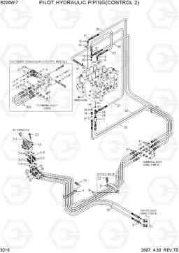 3210 PILOT HYD PIPING(CONTROL 2) R200W-7, Hyundai