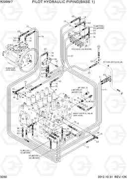 3230 PILOT HYD PIPING(BASE 1) R200W-7, Hyundai