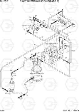3250 PILOT HYD PIPING(BASE 3) R200W-7, Hyundai