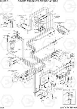 3320 POWER TRAIN HYD PIPING 1(#1149-) R200W-7, Hyundai