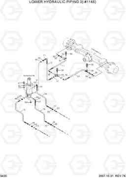 3420 LOWER HYD PIPING 3(-#1148) R200W-7, Hyundai