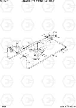 3421 LOWER HYD PIPING 1(#1149-) R200W-7, Hyundai