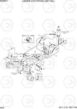 3422 LOWER HYD PIPING 2(#1149-) R200W-7, Hyundai