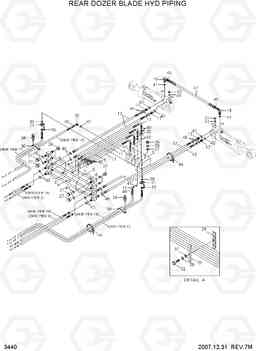 3440 REAR DOZER BLADE HYD PIPING R200W-7, Hyundai