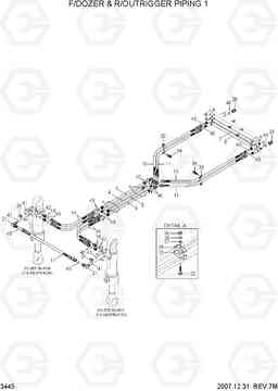 3445 F/DOZER & R/OUTRIGGER PIPING 1 R200W-7, Hyundai