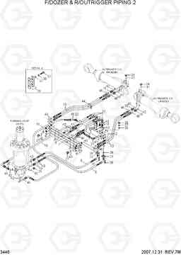 3446 F/DOZER & R/OUTRIGGER PIPING 2 R200W-7, Hyundai