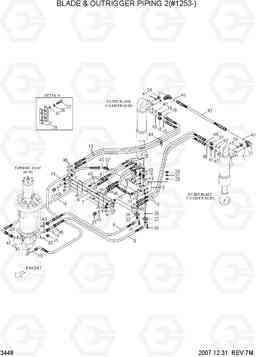 3448 F/DOZER & R/DOZER PIPING 2(#1253-) R200W-7, Hyundai