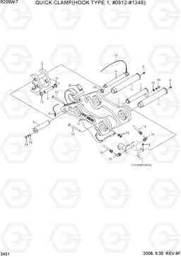 3451 QUICK CLAMP(HOOK TYPE 1, #0812-#1348) R200W-7, Hyundai