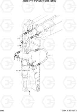 3560 ARM HYD PIPING(2.90M, STD) R200W-7, Hyundai