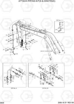 3620 ATTACH PIPING KIT(S & D/ACTING) R200W-7, Hyundai