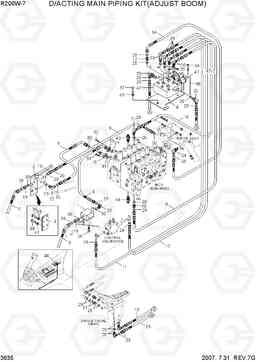 3635 D/ACTING MAIN PIPING KIT(ADJUST BOOM) R200W-7, Hyundai