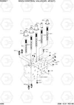 4065 MAIN CONTROL VALVE(4/5, -#1427) R200W-7, Hyundai