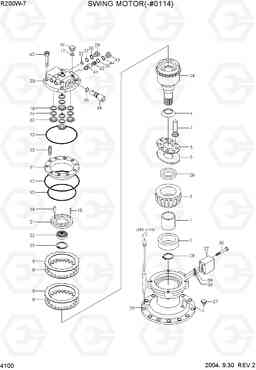 4100 SWING MOTOR(-#0114) R200W-7, Hyundai