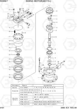 4101 SWING MOTOR(#0115-) R200W-7, Hyundai