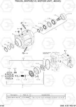 4140 TRAVEL MOTOR(1/3, MOTOR UNIT, -#0345) R200W-7, Hyundai