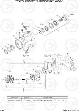 4141 TRAVEL MOTOR(1/3, MOTOR UNIT, #0346-) R200W-7, Hyundai