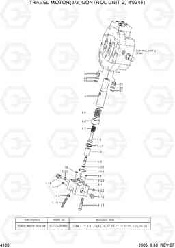 4160 TRAVEL MOTOR(3/3, CONTROL UNIT 2,-#0345) R200W-7, Hyundai