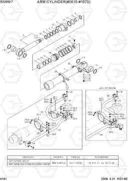 4191 ARM CYLINDER(#0615-#1070) R200W-7, Hyundai