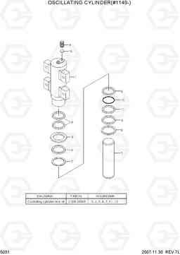 5031 OSCILLATING CYLINDER(#1149-) R200W-7, Hyundai