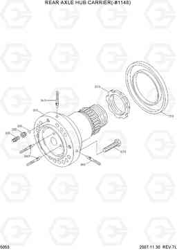 5053 REAR AXLE HUB CARRIER(-#1148) R200W-7, Hyundai