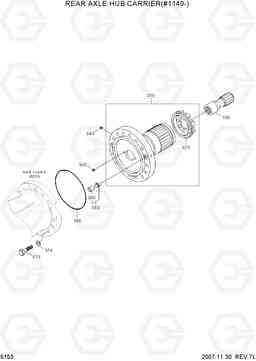 5153 REAR AXLE HUB CARRIER(#1149-) R200W-7, Hyundai