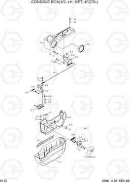 6115 CONSOLE BOX(1/2, LH, OPT, #1279-) R200W-7, Hyundai