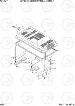 6255 ENGINE HOOD(OPTION, #0539-) R200W-7, Hyundai