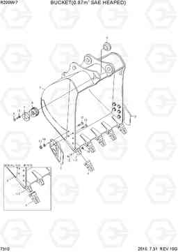 7310 BUCKET(0.87M3 SAE HEAPED) R200W-7, Hyundai