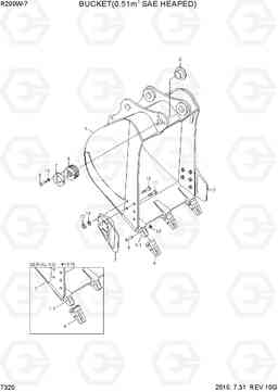 7320 BUCKET(0.51M3 SAE HEAPED) R200W-7, Hyundai