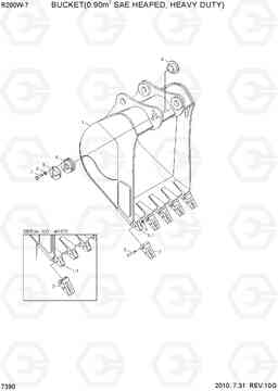 7390 BUCKET(0.90M3 SAE HEAPED, HEAVY DUTY) R200W-7, Hyundai