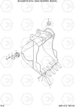 7410 BUCKET(0.87M3 SAE HEAPED, ROCK) R200W-7, Hyundai