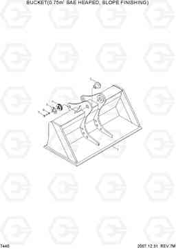7440 BUCKET(0.75M3 SAE HEAPED, S/FINISHING) R200W-7, Hyundai