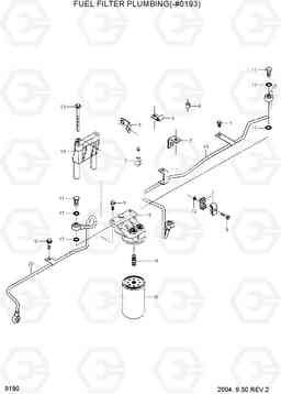 9190 FUEL FILTER PLUMBING(-#0193) R200W-7, Hyundai