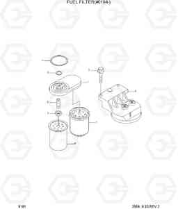 9191 FUEL FILTER(#0194-) R200W-7, Hyundai