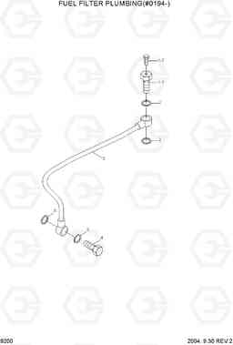 9200 FUEL FILTER PLUMBING(#0194-) R200W-7, Hyundai