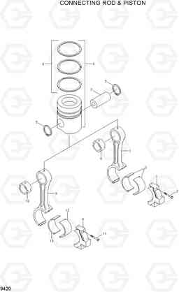 9420 CONNECTING ROD & PISTON R200W-7, Hyundai