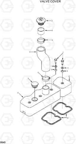 9540 VALVE COVER R200W-7, Hyundai