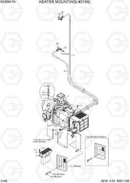 1140 HEATER MOUNTING(-#2199) R200W-7A, Hyundai