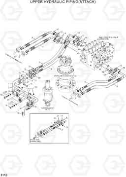 3110 UPPER HYD PIPING(ATTACH) R200W-7A, Hyundai