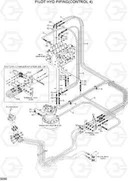 3230 PILOT HYD PIPING(CONTROL 4) R200W-7A, Hyundai