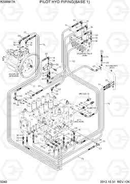 3240 PILOT HYD PIPING(BASE 1) R200W-7A, Hyundai