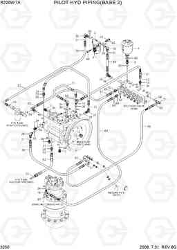 3250 PILOT HYD PIPING(BASE 2) R200W-7A, Hyundai