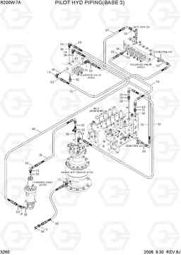 3260 PILOT HYD PIPING(BASE 3) R200W-7A, Hyundai