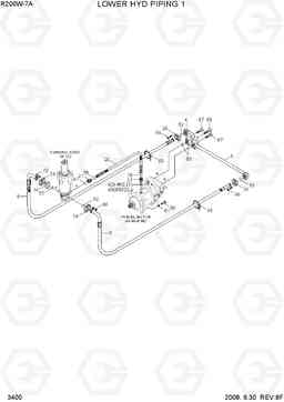 3400 LOWER HYD PIPING 1 R200W-7A, Hyundai