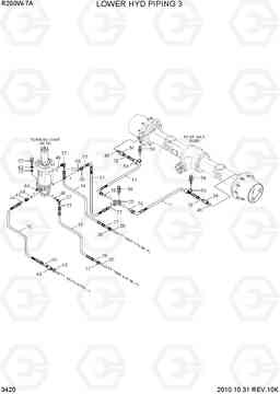 3420 LOWER HYD PIPING 3 R200W-7A, Hyundai