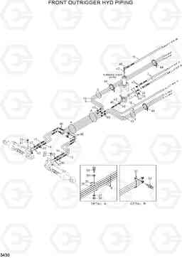 3430 FRONT OUTRIGGER HYD PIPING R200W-7A, Hyundai