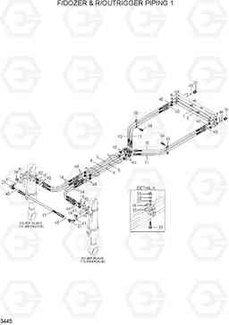 3445 F/DOZER & R/OUTRIGGER PIPING 1 R200W-7A, Hyundai