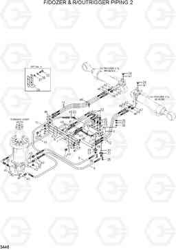 3446 F/DOZER & R/OUTRIGGER PIPING 2 R200W-7A, Hyundai